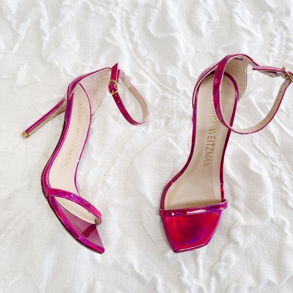 Stuart Weitzman Nudistcurve 100 Ankle Strap High Heel Size 6.5 - Picture 3 of 10